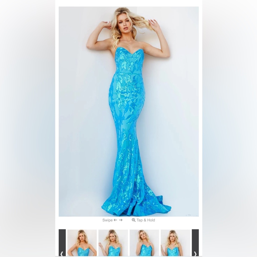 Jovanni Glam Lime Green Prom Dress Size 2 Strapless 21-143
